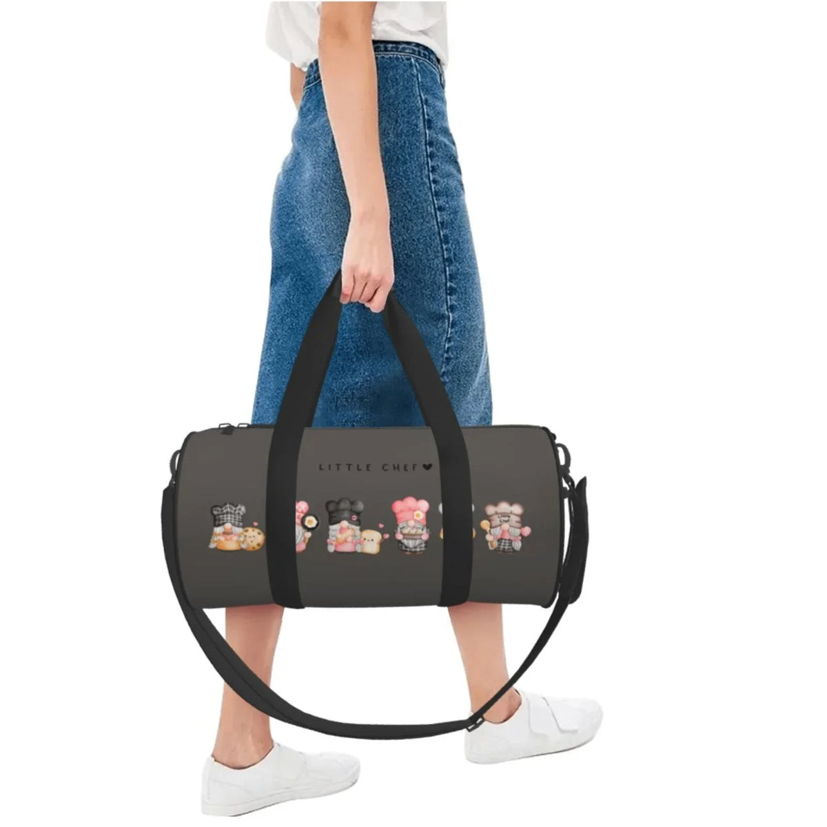 Coaee Baker Gnome Large Capacity Travel Luggage Bag Cylinder Gym Bag Liquid Sports Bag with Pocket and Compartment