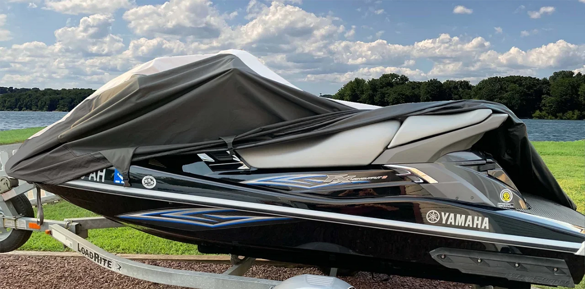 SUPER HEAVY-DUTY TOP OF THE LINE JETSKI Cover Compatible for Yamaha WaveRunner 1999-2001 XL 800 / 2001-2005 XLT 1200 Jet Ski PWC Cover