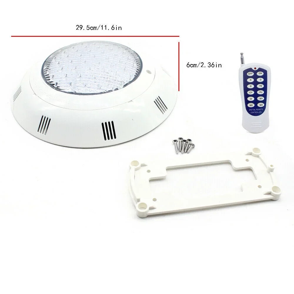 Fichiouy RGB LED Light Pool Lamp 7Color Fountain Swimming Pool Lights IP68 Fluid Lamp with Remote AC12V 36W