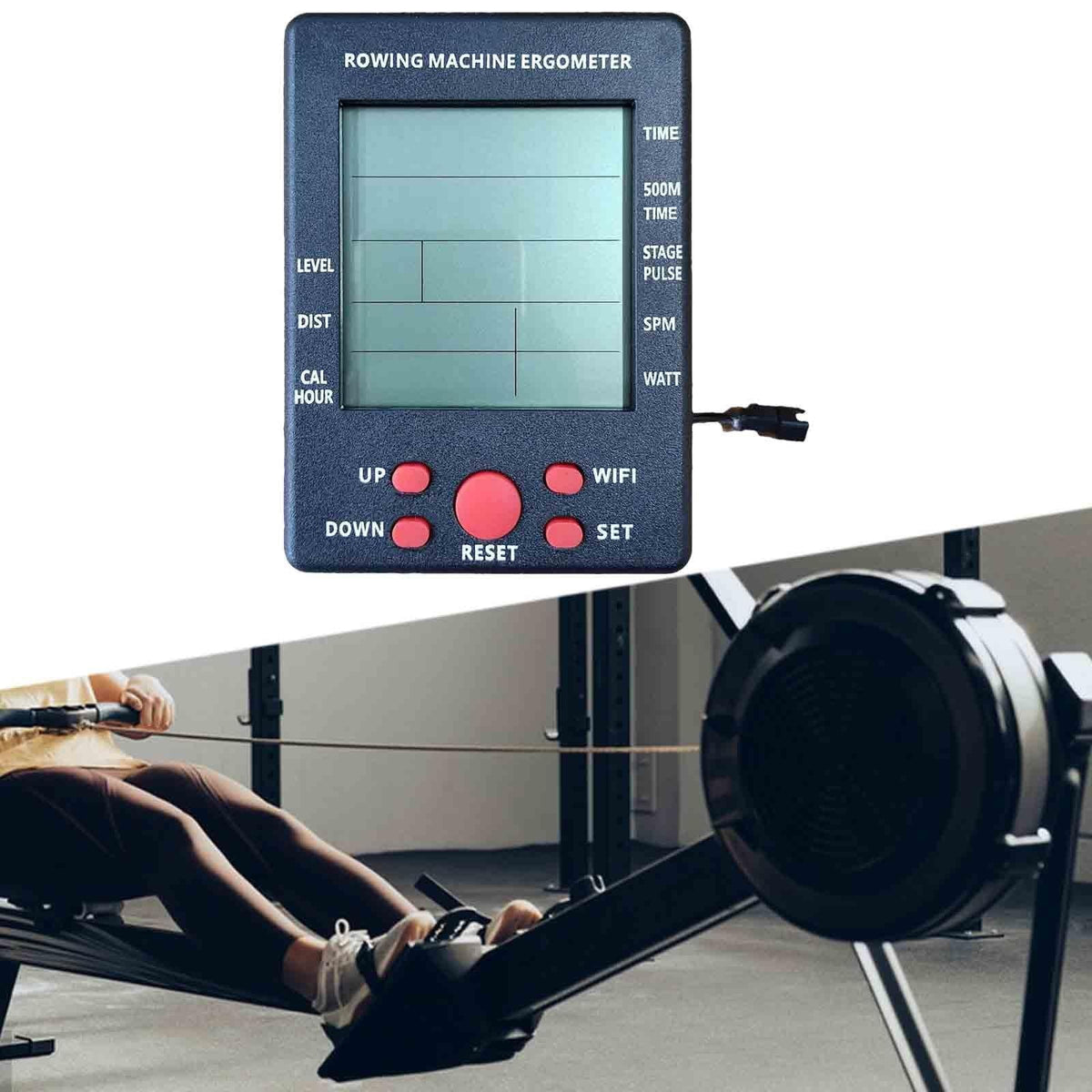 BAOSITY Rowing Machine Counter Fitness Equipment Replacement Part Exercise Bike Indoor Measurement Accessories Rowing Machine Display