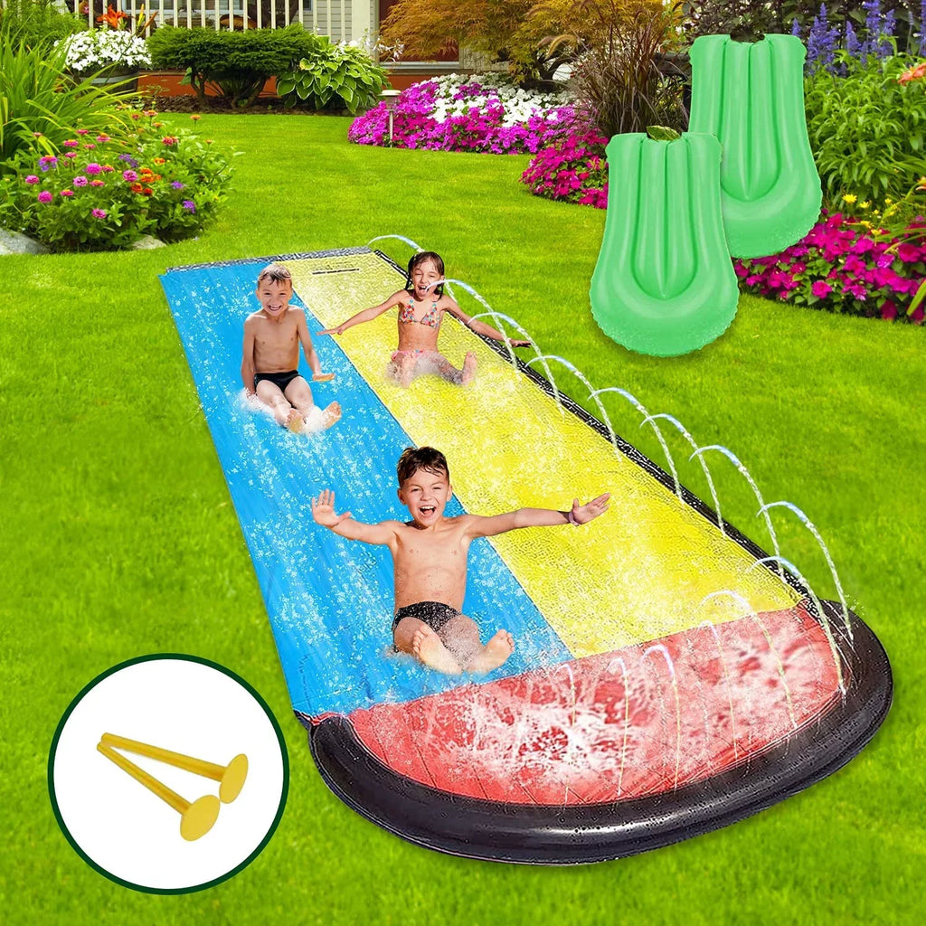 Vivazy 15.5ft Summer Backyard Quality PVC Smooth Slick , Liquid Slides Inflatable Crash Pad