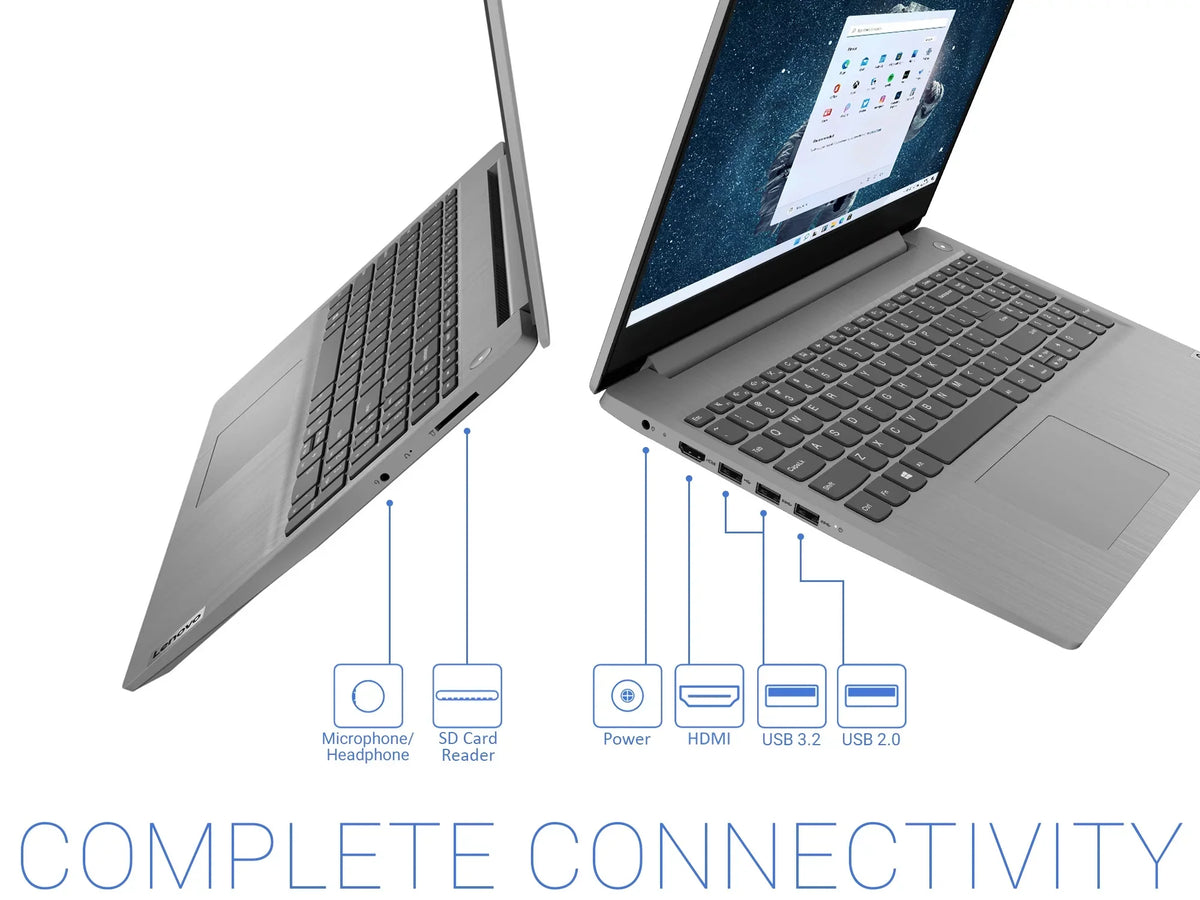 IdeaPad 3i Mobile pc 15.6" FHD Display, Core i3-1115G4 Upto 4.1GHz, 20GB RAM, 512GB NVMe SSD, HDMI, Card Reader, Wi-Fi, Bluetooth, Windows 11 Pro S