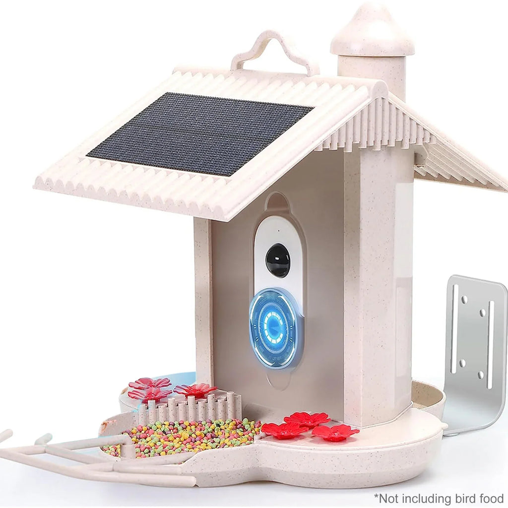 Anself WIFI Smart Bird Feeder Camera 1080P Auto Capture Bird Video Motion Detection Real-time Notification AI Identify Bird Species IP65 Liquid 128G TF Cards for Bird Watching Enthusiasts