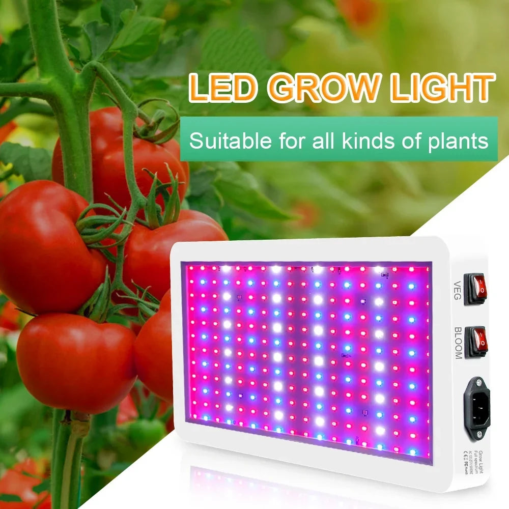 2000W Grow for Indoor Plants 312 LEDs Full Spectrum Veg and Bloom Dual Switch IP65 Fluid Hanging Plant Growing Lamps for Seedlings Flowers Greenhouse