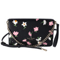 Kate Spade Madison Black Floral Waltz Flap Convertible Crossbody KF441