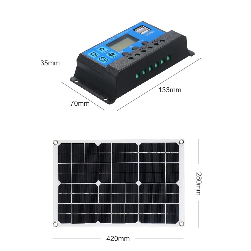 Pinnaco Solar Panel,Solar Panel Solar PWM DC 5V/18V Dual IP65 Fluid Resistance 12V/24V Solar USB Car IP65 Liquid Resistance 12V/24V Dual Output Solar 50W DC 5V/18V Panel 2 USB 5V/18V Dual Output QISUO