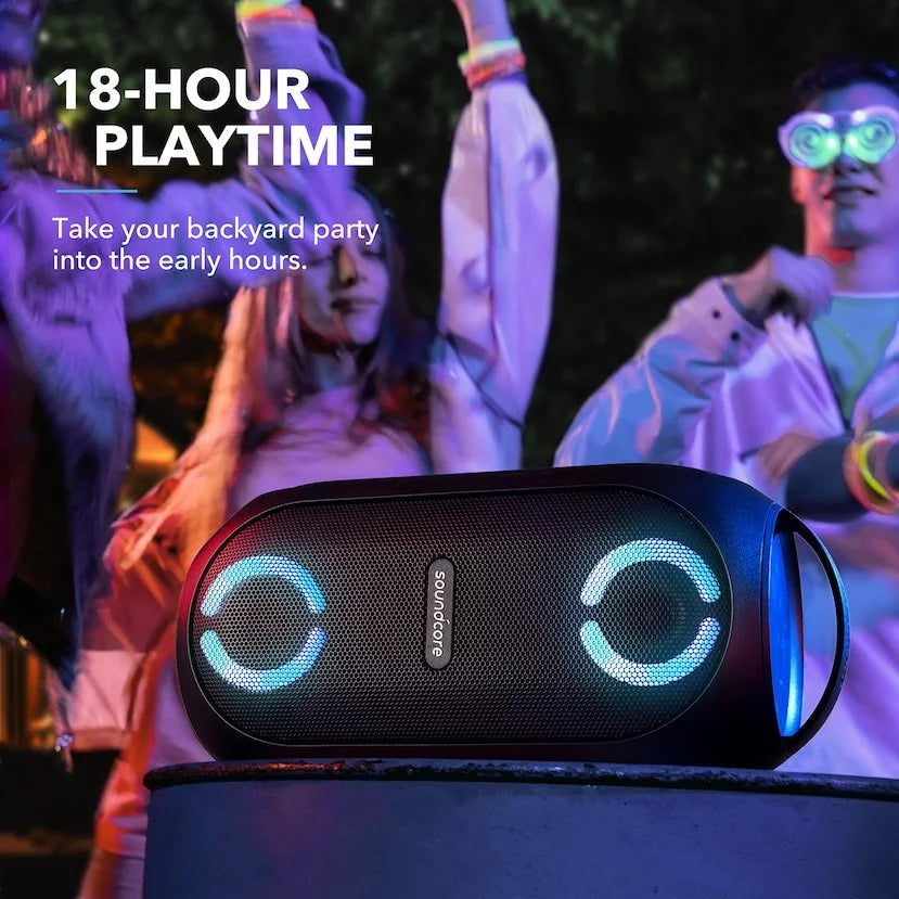 Soundcore by Anker- Rave PartyCast Portable Speaker | 80W | IPX7 Liquid | 18-Hour Playtime | Black | A3390Z12