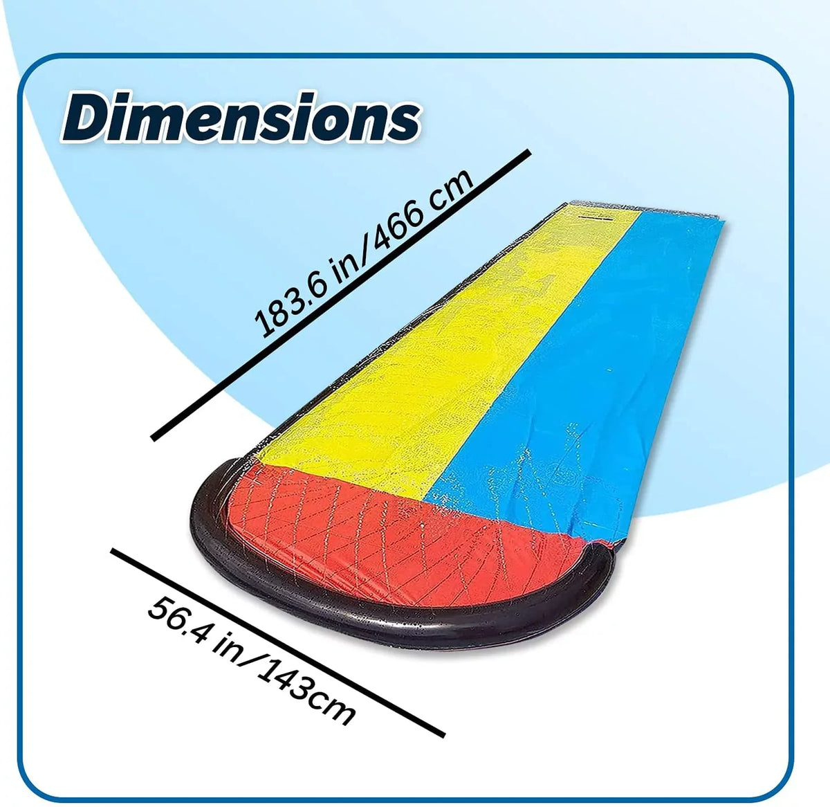 Vivazy 15.5ft Summer Backyard Quality PVC Smooth Slick , Liquid Slides Inflatable Crash Pad