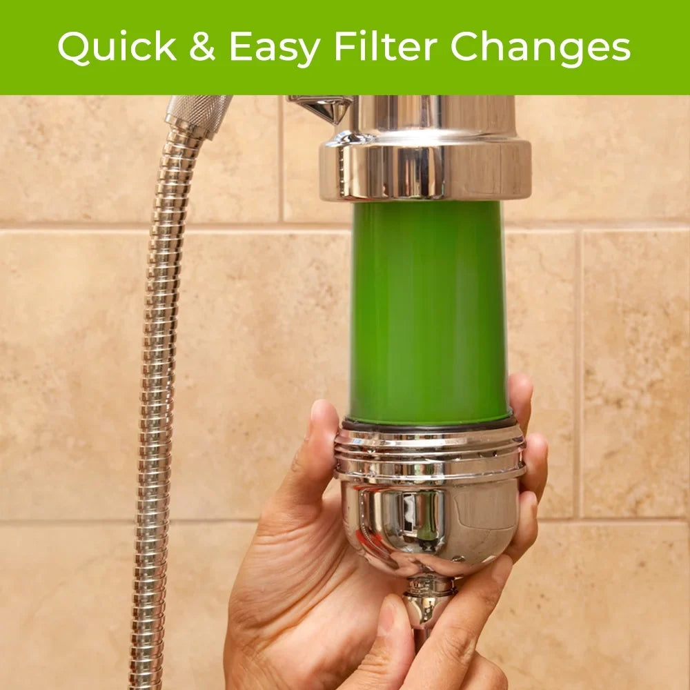 Fluid Premium Shower Filter System SF-7C with Deluxe Wand & Advanced ThermalGuard (Brushed Nickel)