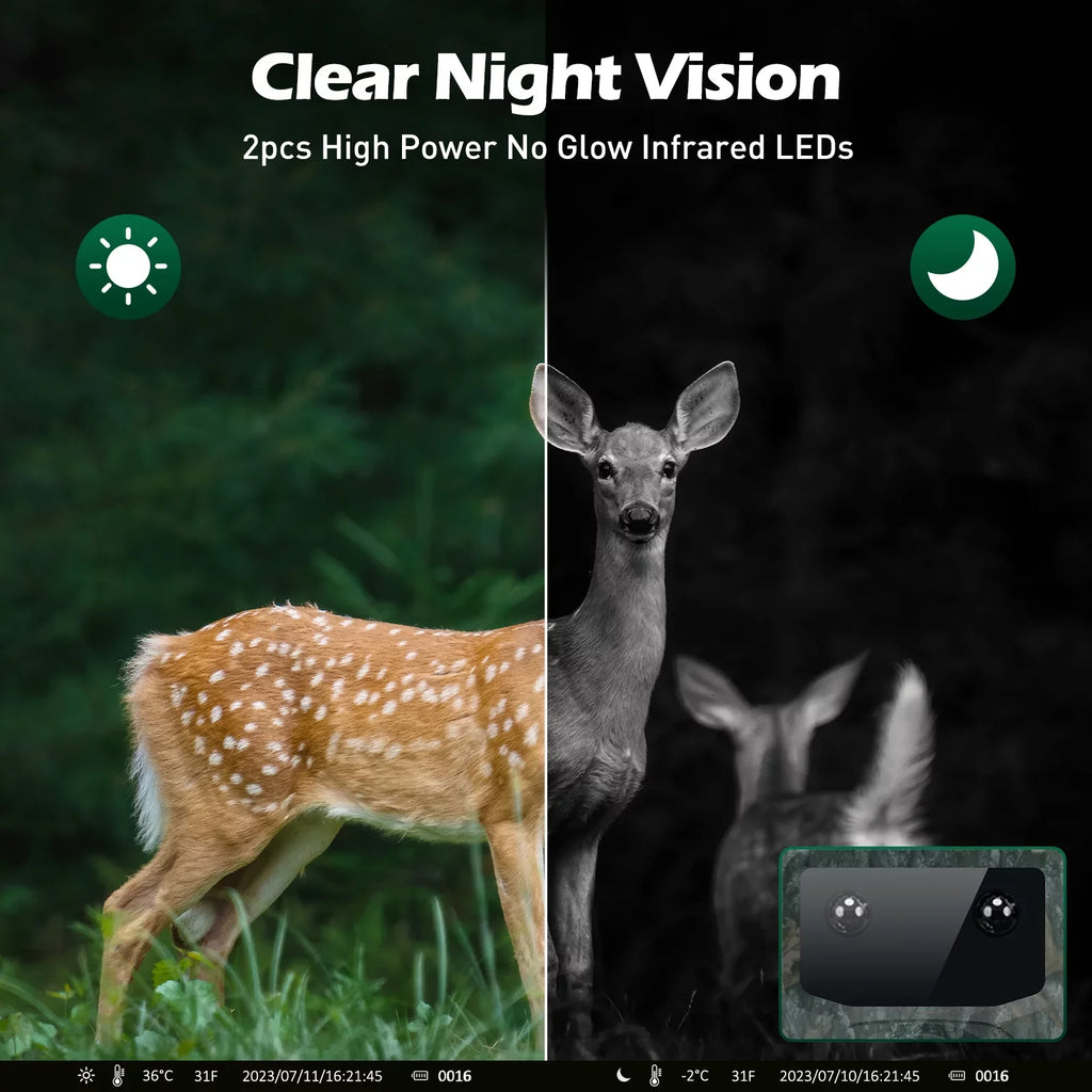 TOGUARD 4K 40MP Trail Camera, Game Deer Hunting Camera with Night Vision Fluid IP66 0.1s Trigger Time Latest Sensor Motion 120° Wide Angel Time-Lapse for Wildlife Monitor Trail Cam with SD Card