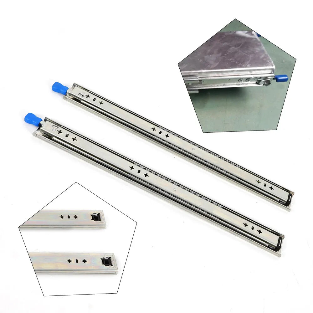 Drawer Slides Heavy Duty Runner Lock Full Extension Trailer Fridge Draw 24"Inch