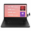 Ideapad 14W Gen 2 14 Business Notebook | 14" HD Anti-Glare Display | 3000 Series 3015e Processor | 4GB DDR4 64GB eMMC 128GB SD Card | Radeon Graphic HDMI Win10 Pro Black + HDMI Cable