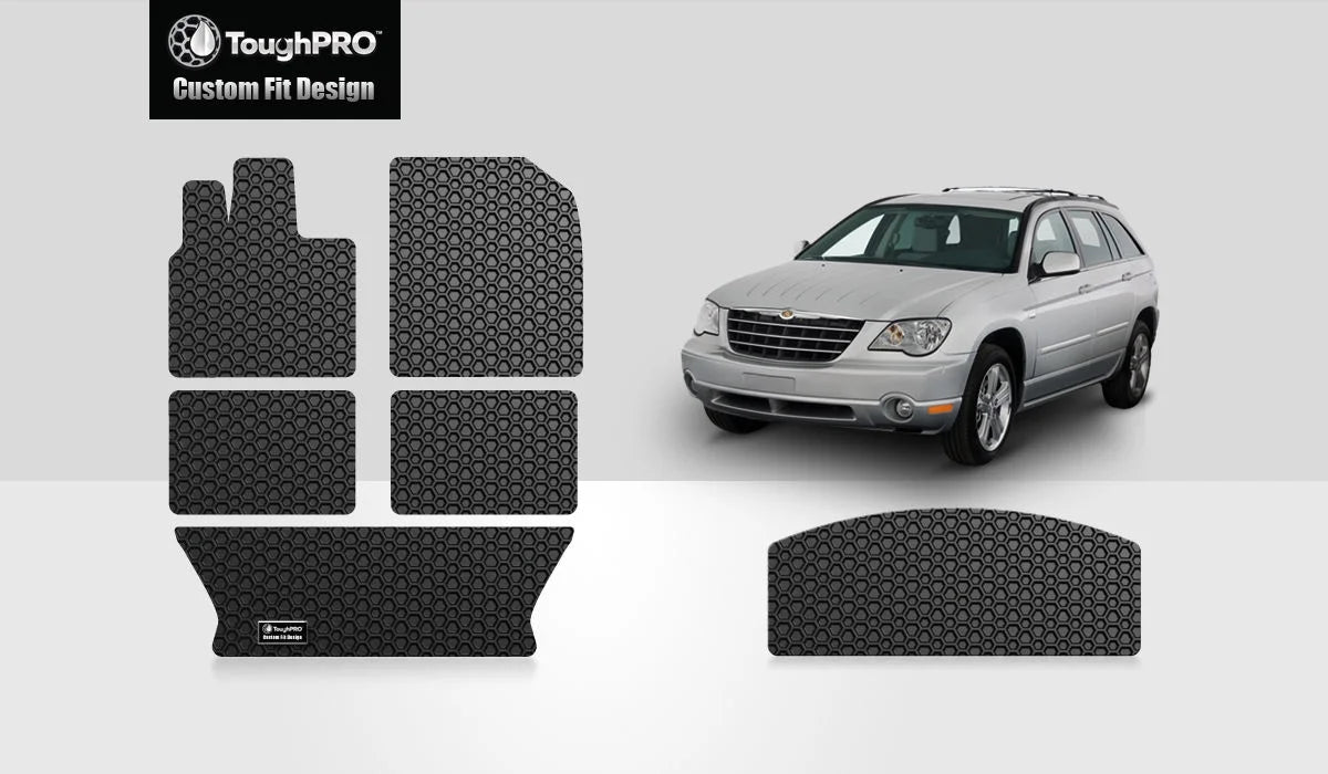 ToughPRO - CHRYSLER Pacifica Full Set with Cargo Mats - All Weather - Heavy Duty - Black Rubber - 2005