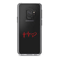 DistinctInk Clear Shockproof Hybrid Case for Galaxy S9 (5.8" Monitor - TPU Bumper Acrylic Back Tempered Glass Monitor Protector - Cross Heart - Faith Hope Love