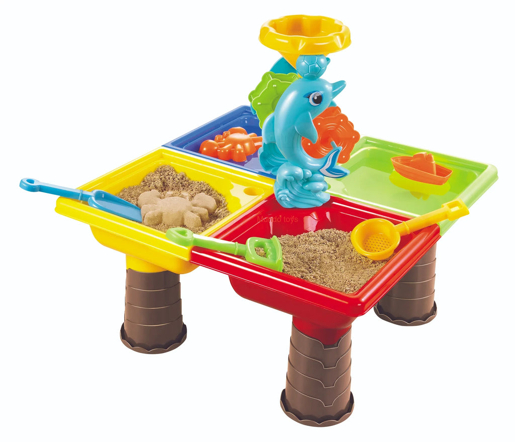 Mundo Toys Beach Toys Sand Liquid Activity Table Set 25 Pcs with Dolphin