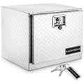 ARKSEN 18" Aluminum Truck Underbody Diamond Plate ToolBox w/ T-Handle Latch Sturdy Pickup Trailer Storage Organizer Tool Box Key Lock, Silver