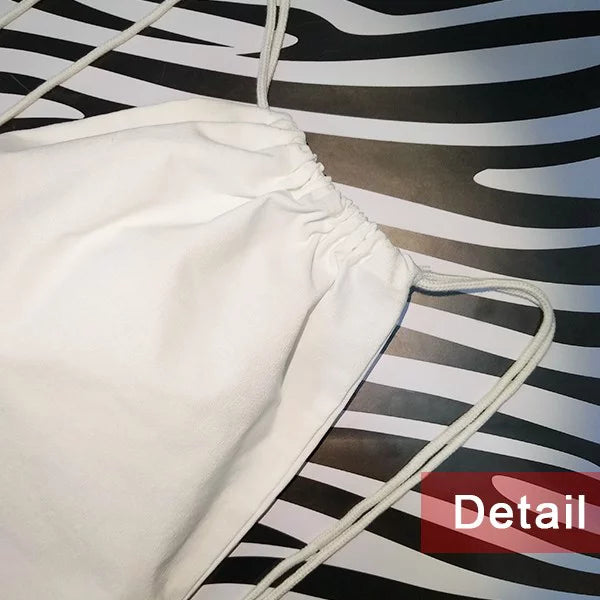 Small Like Burning Art Deco Fashion Backpack Canvas Drawstring Reusable Mesh Shopping Bag