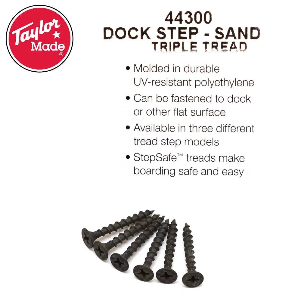 Taylor Made Boat Dock Step 44300 | Triple Tread Sandstone Polyethylene