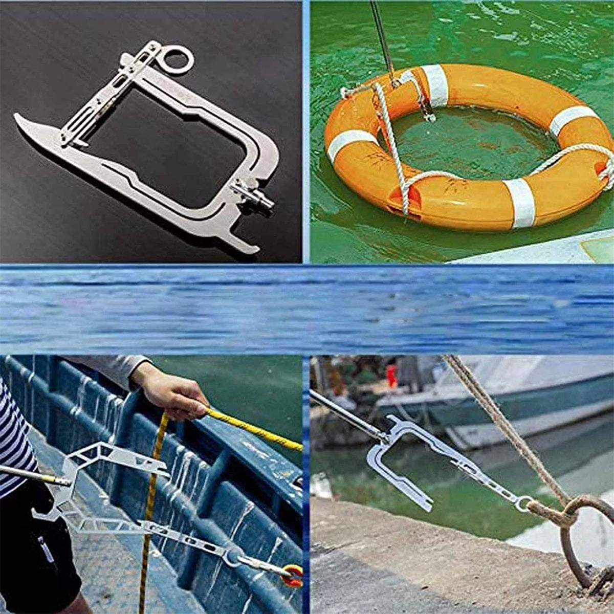 Telescopic Boat Hook Dock Hook Threader suitable for Docking Hook and Moor, Excellent Efficiency