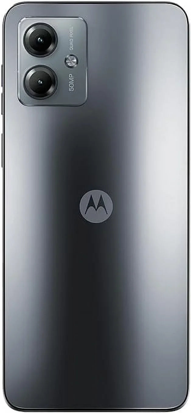 Motorola Moto G14 Dual SIM (2023) 4G LTE (4/128GB) 6.5" IPS LDC Display | Android 13 | 50MP Rear Camera | 5000mAh Battery | International Model - (Steel Gray)