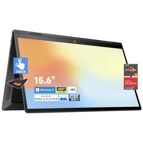 2022 Newest Envy x360 2-in-1 15.6" Display Mobile pc Ryzen 5 5625U (Up to 4.3 GHz), Radeon Graphics, Wi-Fi 6E, Backlit Keyboard, Fast Charge, B&O, IR Webcam (32GB RAM | 1TB PCIe SSD)