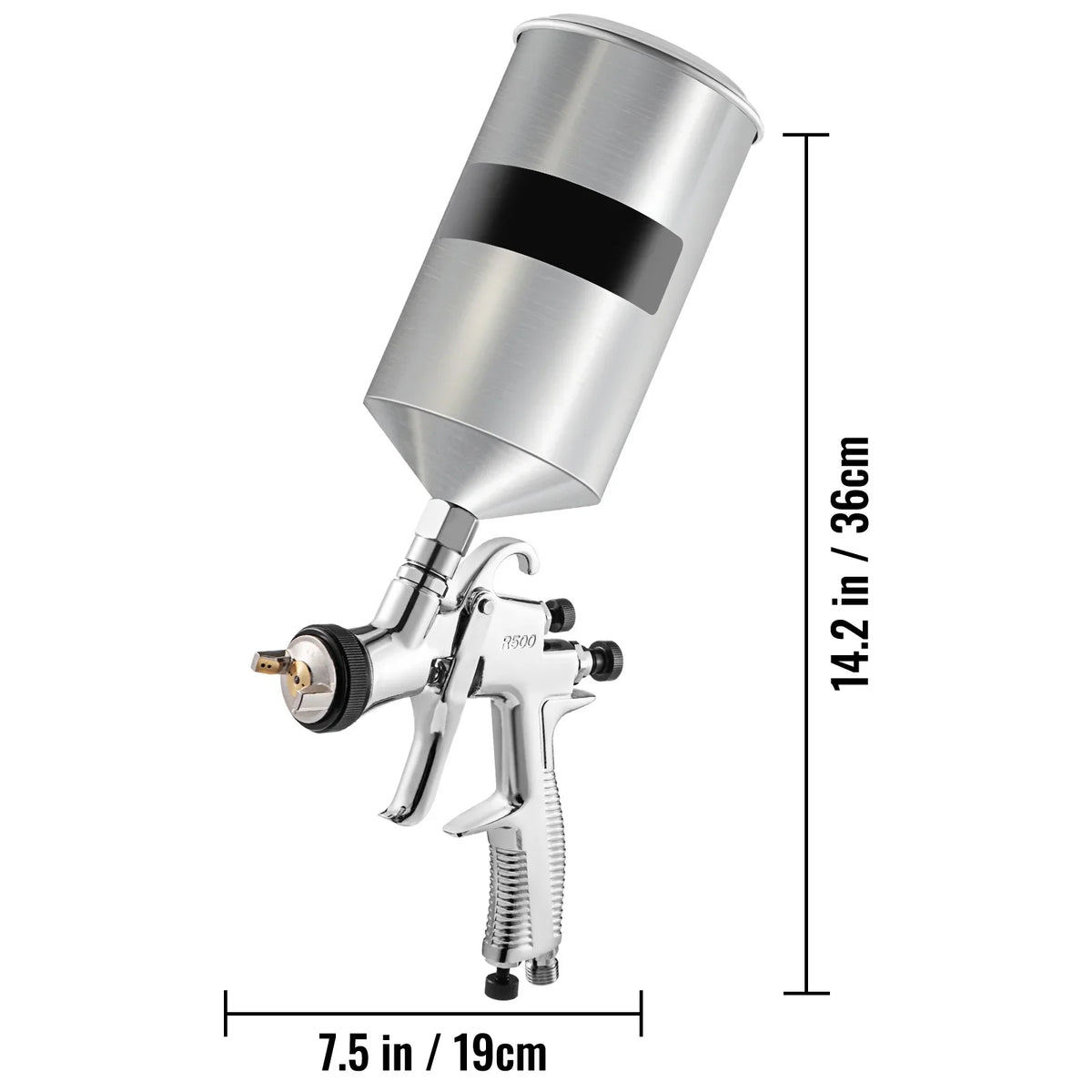 SKYSHALO HVLP Spray Gun, High Functionality Automotive Gravity Feed Spray Gun with 1.3mm 1.4mm 1.8mm Stainless Steel Nozzles, 1000cc Aluminum Cup for Auto Paint, Primer, Clear/Top Coat & Touch-Up