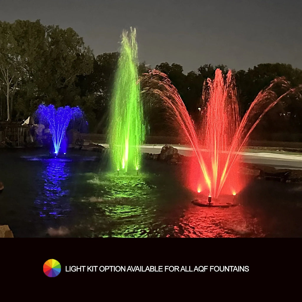 HALF OFF PONDS 1/2 Floating Fountain | 100 foot Cord | 9 Patterns | Surface Aeration for Ponds | AQF6100-100