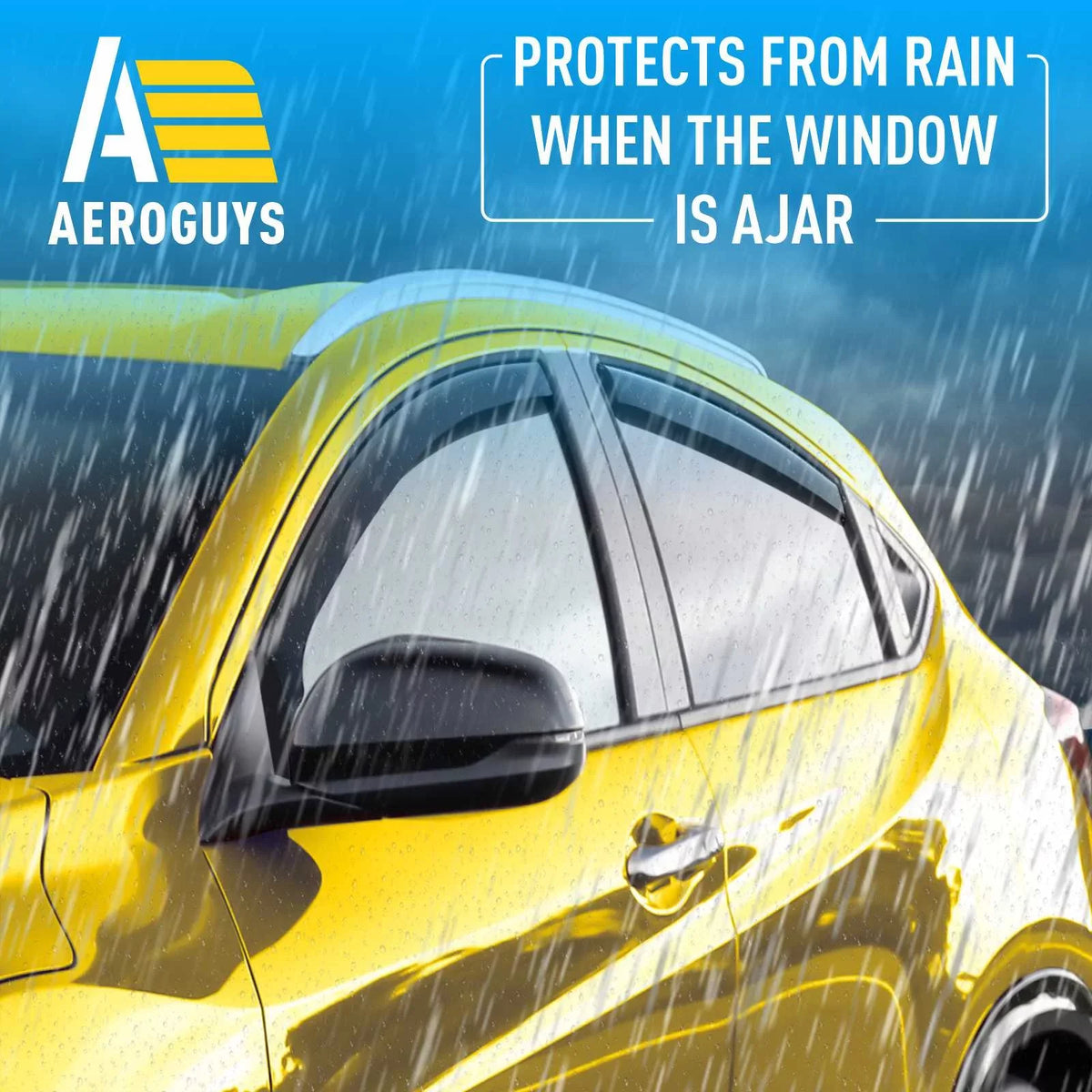 AEROGUYS In-Channel Window Deflectors Extra Long-lasting Window Visors Rain Guards Fit for Honda HR-V 2016-2022, Sun Visors, Wind Vent Visors, Car Accessories - 4 pcs. AG0157