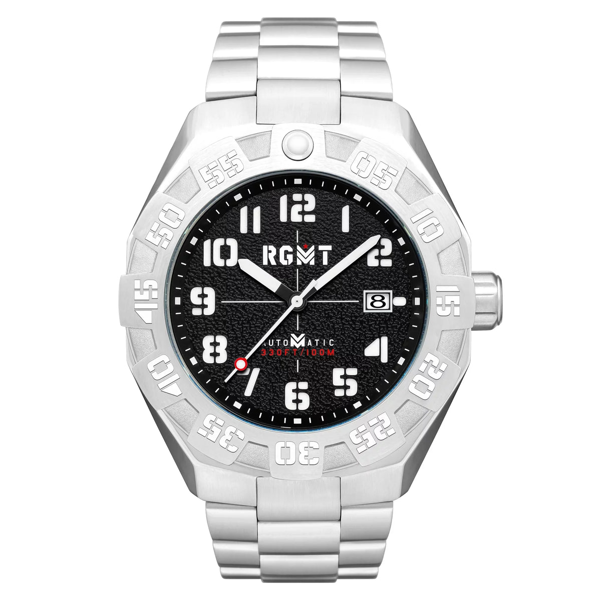 RGMT Men's New Field Master RG-8032-11 46mm Black Dial Stainless Steel Watch
