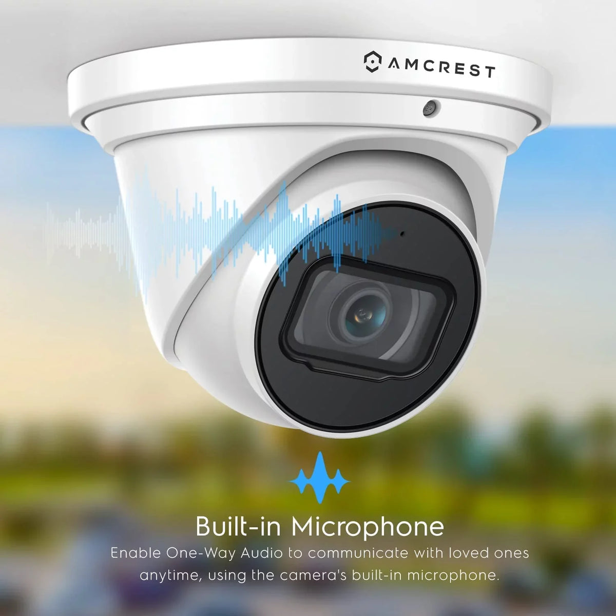 Amcrest 4K POE Camera AI Human/Vehicle Detection, UltraHD 8MP Outdoor Security Turret POE IP Camera, 3840x2160, Wide Angle, IP67 Weatherproof, MicroSD, Built in Mic, White (IP8M-T2669EW-AI) Second-hand