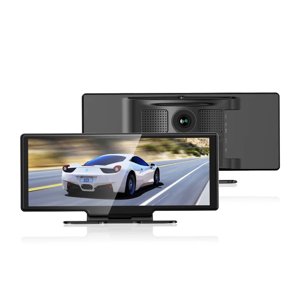 4K Front & Rear DVR Dash Camera with 10.26 Inch Display - Android Auto Compatible, Built-in WiFi, G-Sensing, Loop Recording, Hands-Free Calling