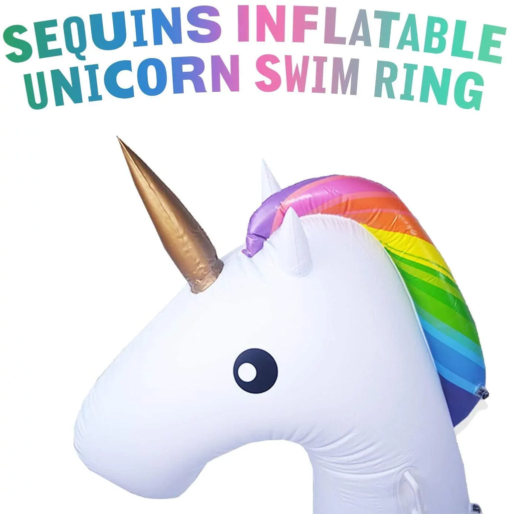 Blossom Glitter Sequins Animal Pool Floats, Inflatable Unicorn Ring Pool Float, Swimming Pool Ring, Pool Inflatables for Kids and Adults, Pool Toys Inflatable, Fluid Float | 48 Inch