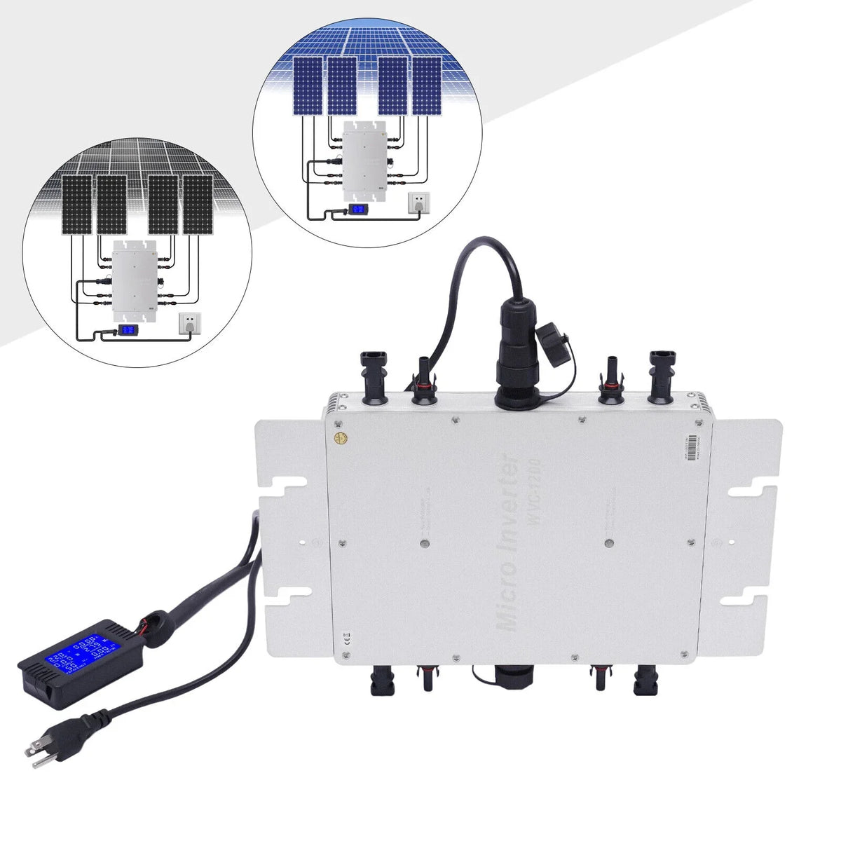 WVC-1200W MPPT Solar Micro Inverter Grid Tie Grid Pure Sine Wave Inverter DC-AC