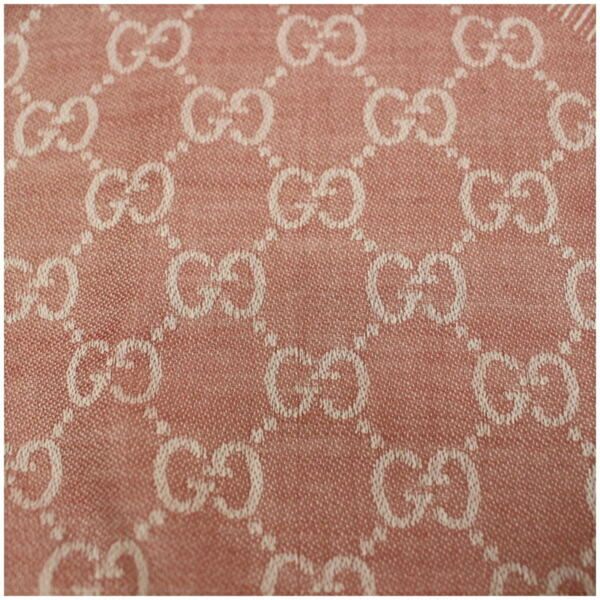 Pre-Owned Gucci large stole shawl pink GG pattern wool silk GUCCI ladies (Good)