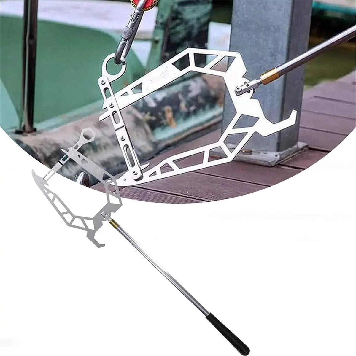 Telescopic Boat Hook Dock Hook Threader suitable for Docking Hook and Moor, Excellent Efficiency