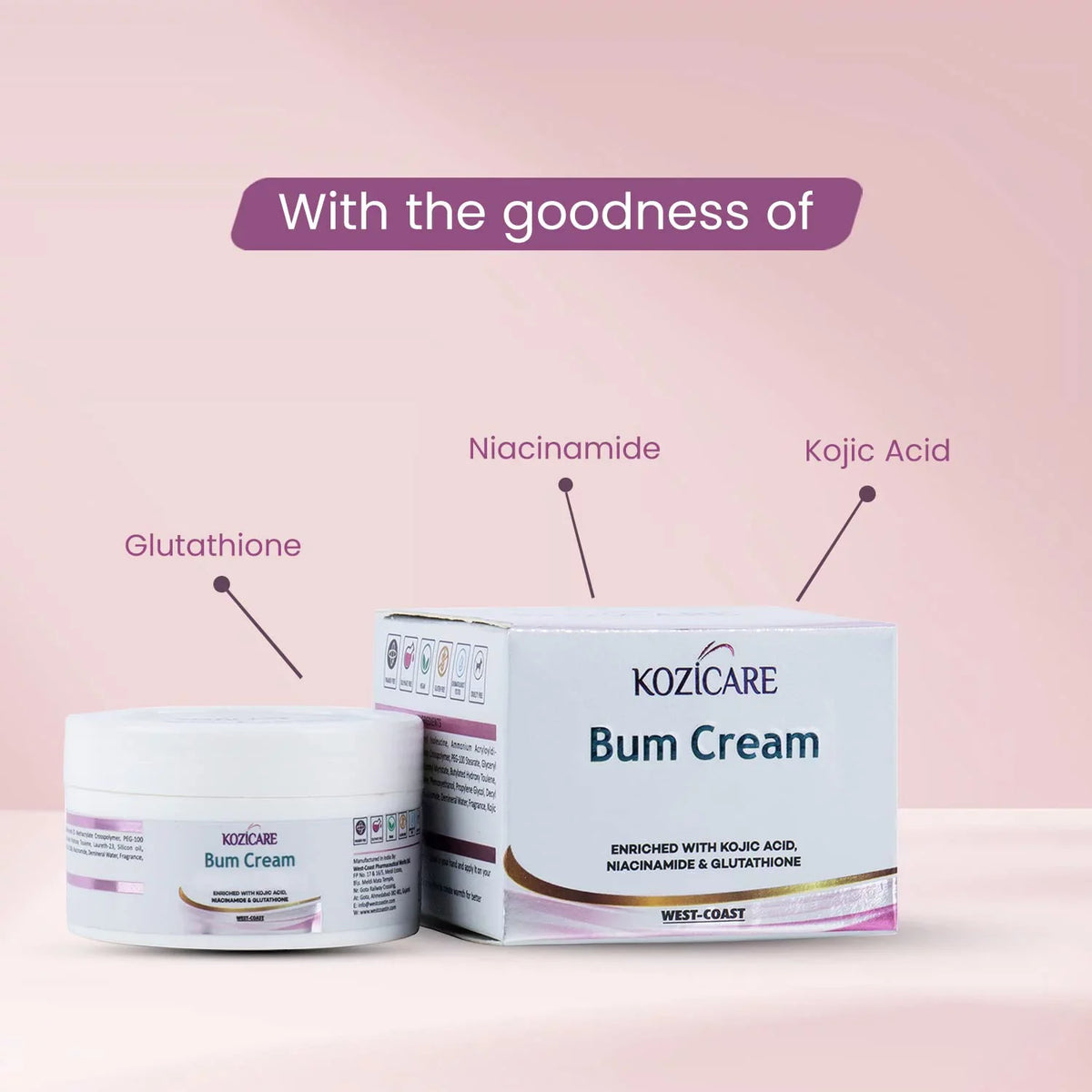 Bum Cream 1% Niacinamide - 50 GM