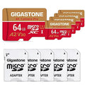Gigastone 64GB Micro SD Card, 4K Video Recording, 4K Camera Pro, compatible with Nintendo Switch, Dash Cam, GoPro Cameras, R/W up to 95/35 MB/s, Micro SDXC UHS-I A1 V30 Class 10, 5 Pack (5x64GB)
