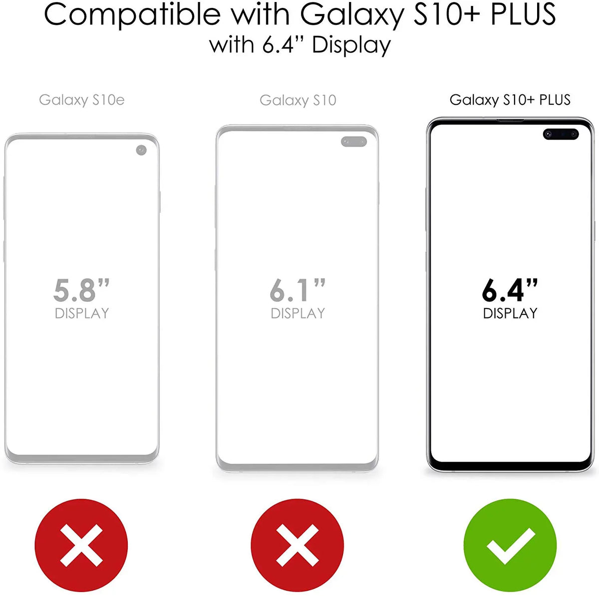 DistinctInk Clear Shockproof Hybrid Case for Galaxy S10+ PLUS (6.4" Display - TPU Bumper Acrylic Back Tempered Glass Monitor Protector - Real Girls Go Scuba Diving
