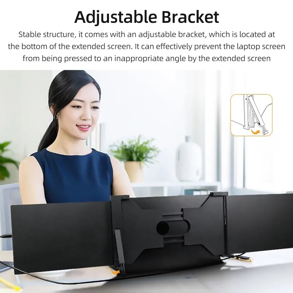 Anself 13.3 inch Portable Monitor Notebook Expansion Monitor 1920*1080 Resolution Easy Installation for 13.3-16.5 inch Mobile pc