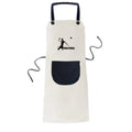 American Sports Volleyball Apron Adjustable Bib Cotton Linen BBQ Kitchen Pocket Pinafore
