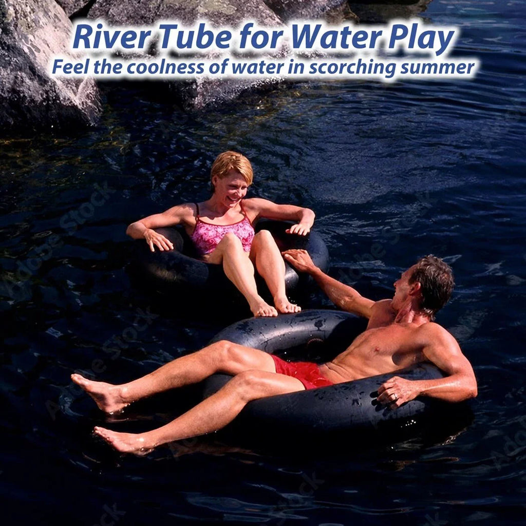 2PCS River Tubes for Adults, Heavy Duty Snow Tubes for Snow Sledding, 39inch Large Rubber Snow & Fluid Tire Tubes, Pool Closing Inner Tubes, Rubber Pool Float Inner Tubes