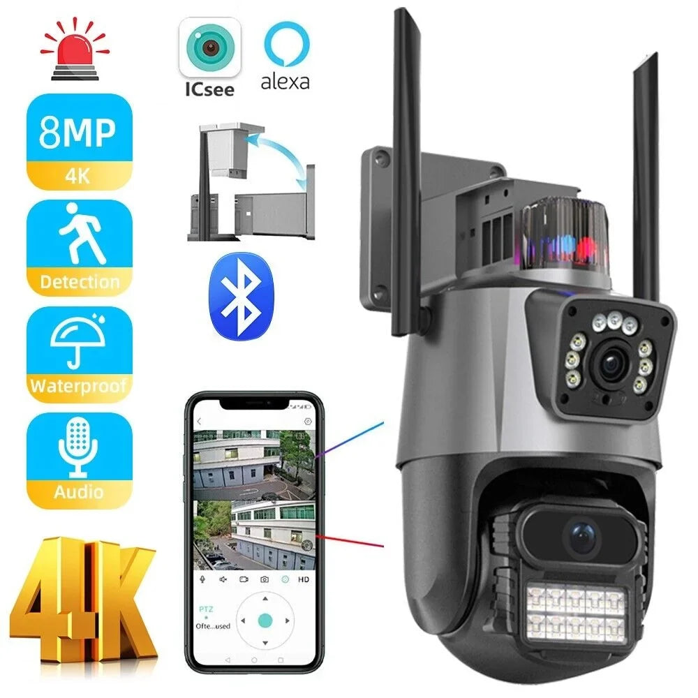 IP66 Outdoor Fluid Camera Real-time Two-Way Audio Enhanced Dual Antenna TF Card Slot 1080P HD