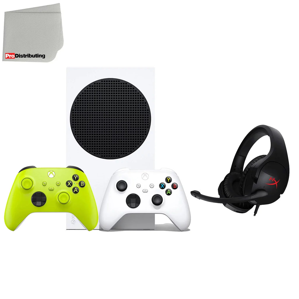 Xbox Series S 512GB All-Digital Video Game Console with Extra Wireless Controller - Electric Volt - HyperX Cloud Stinger Gaming Headset and Microfiber Cleaning Cloth