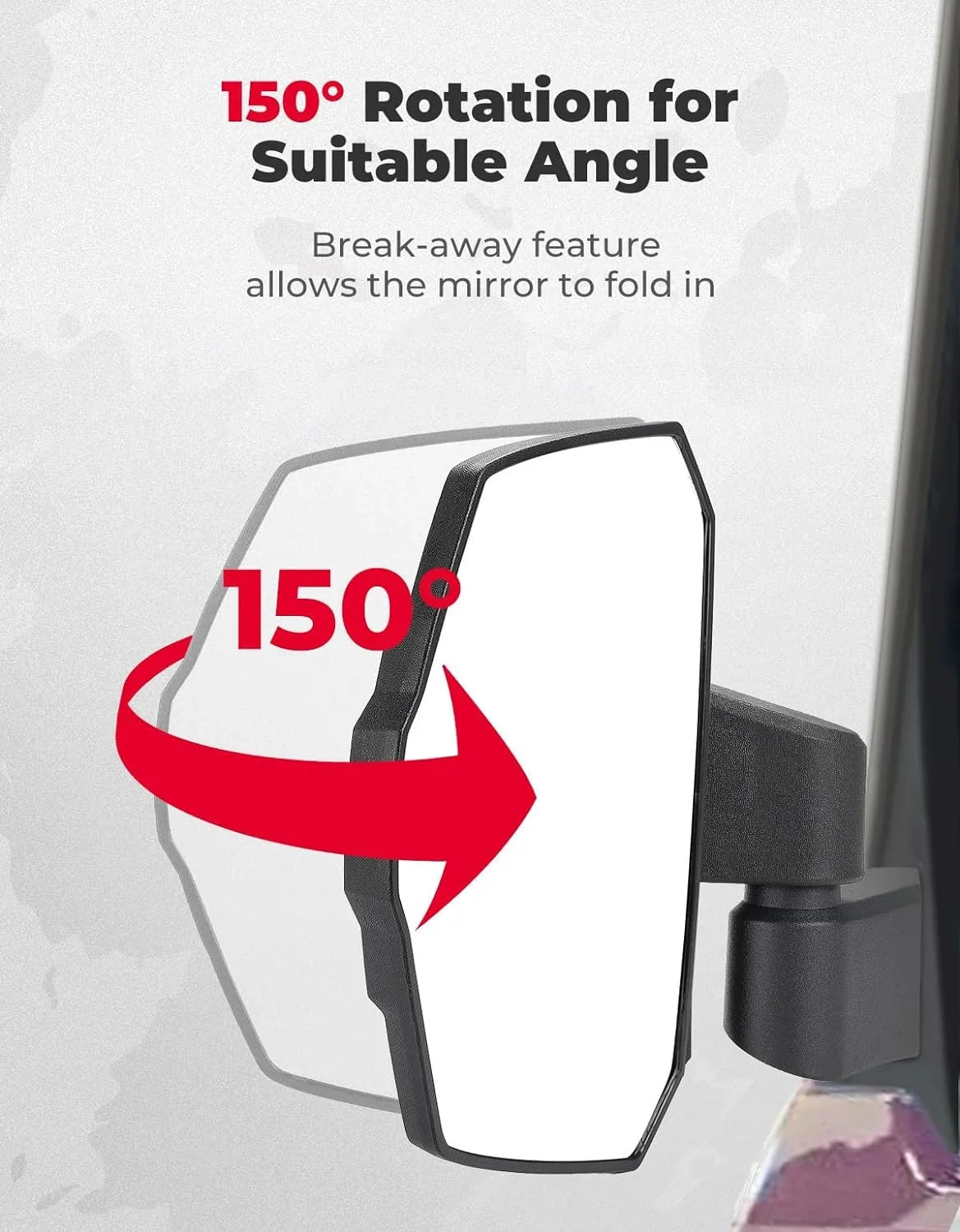 KEMIMOTO 2889241 Upgraded UTV Rear View Side Mirrors Compatible with Polaris Ranger XP SP 1000 570 with Original Full Doors