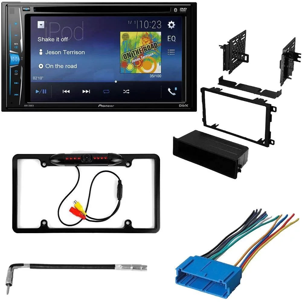 KIT2394 Bundle with Pioneer Multimedia DVD Car Stereo and Installation Kit - for 1998-2001 Oldsmobile Bravada / Bluetooth Monitor Backup Camera, Double Din Dash Mounting Kit