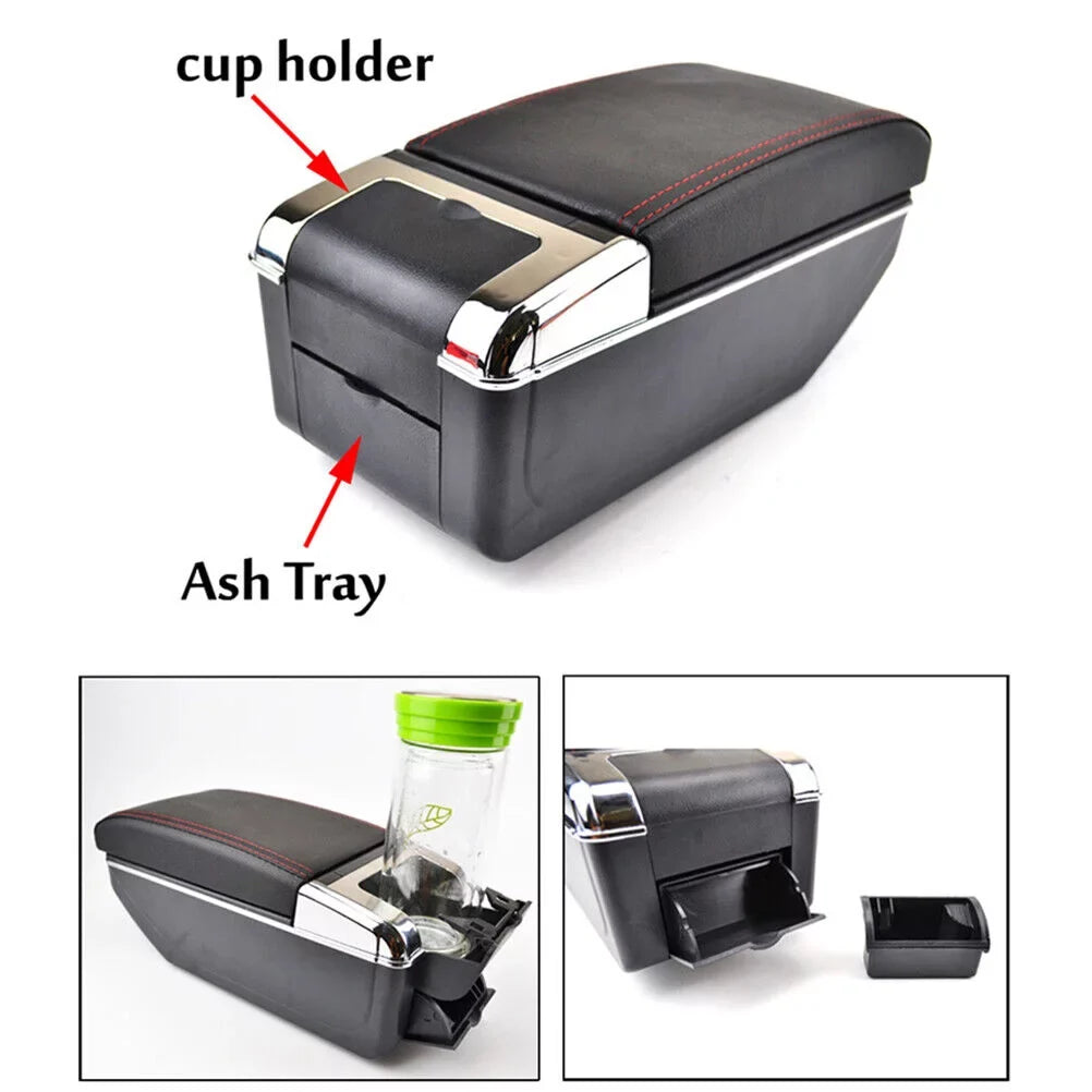 Armrest Parts For Ford Fiesta 2011-2019 Console Storage Box Arm Rest Cup Holder