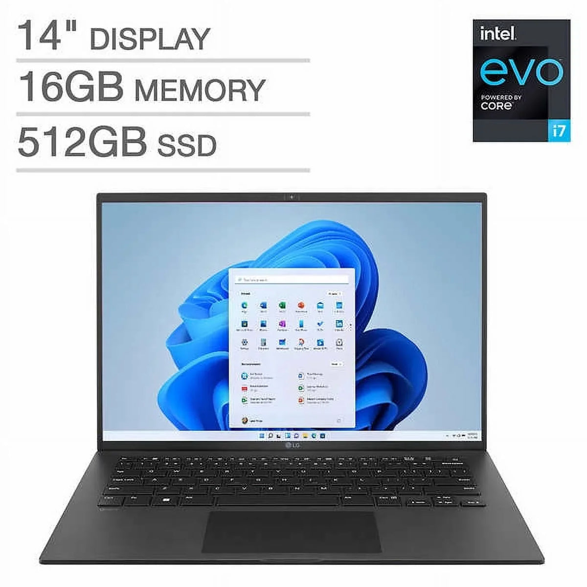 Open Box GRAM 14ZB90Q-G.AAC6U1 14" FHD i7-1260P 16GB 512GB SSD FPR - BLACK