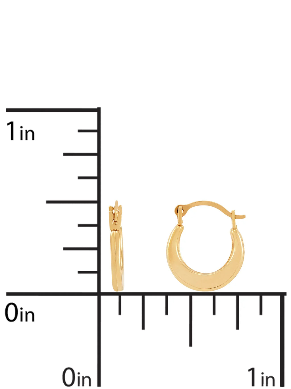 Brilliance Fine Jewelry Girls 10K Yellow Gold Round Hollow Plain Hoop Earrings