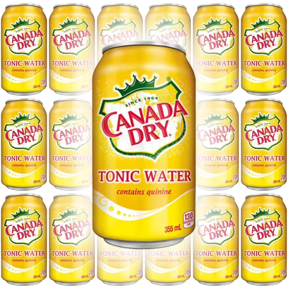 Canada Dry Tonic Liquid 12oz Can (Pack of 18, Total of 216 Oz), All Natural Family Pack Drinks