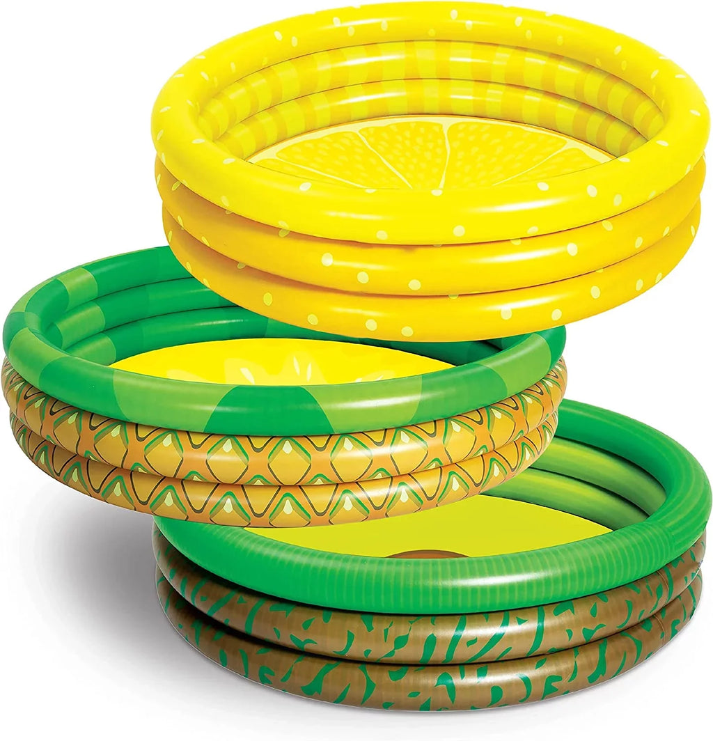 3 Packs 45 X 10 Inflatable Kiddie Pools Lemon Pineapple Avocado Inflatable Kiddie Pool Set for Kids Summer Fun Baby Swimming Pool Fluid Pool Pit Ball Pool
